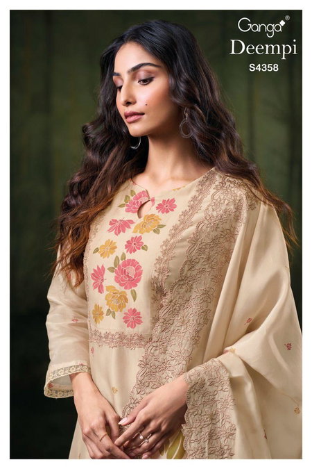 Deempi 4358 By Ganga Bemberg Silk Satin Designer Salwar Suits Wholesalers In Surat